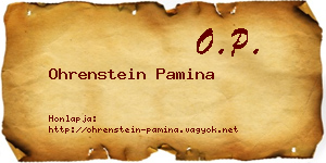 Ohrenstein Pamina névjegykártya